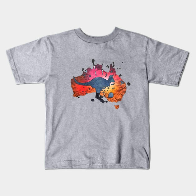 Kangoroo Australia Design Kids T-Shirt by isnotvisual